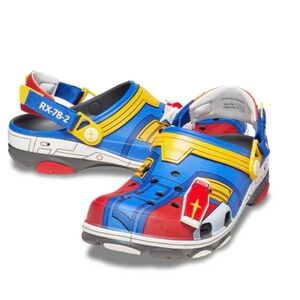 Limited Edition Gundam CROCS: All terrain loafers clogs, house shoes w 2 charms